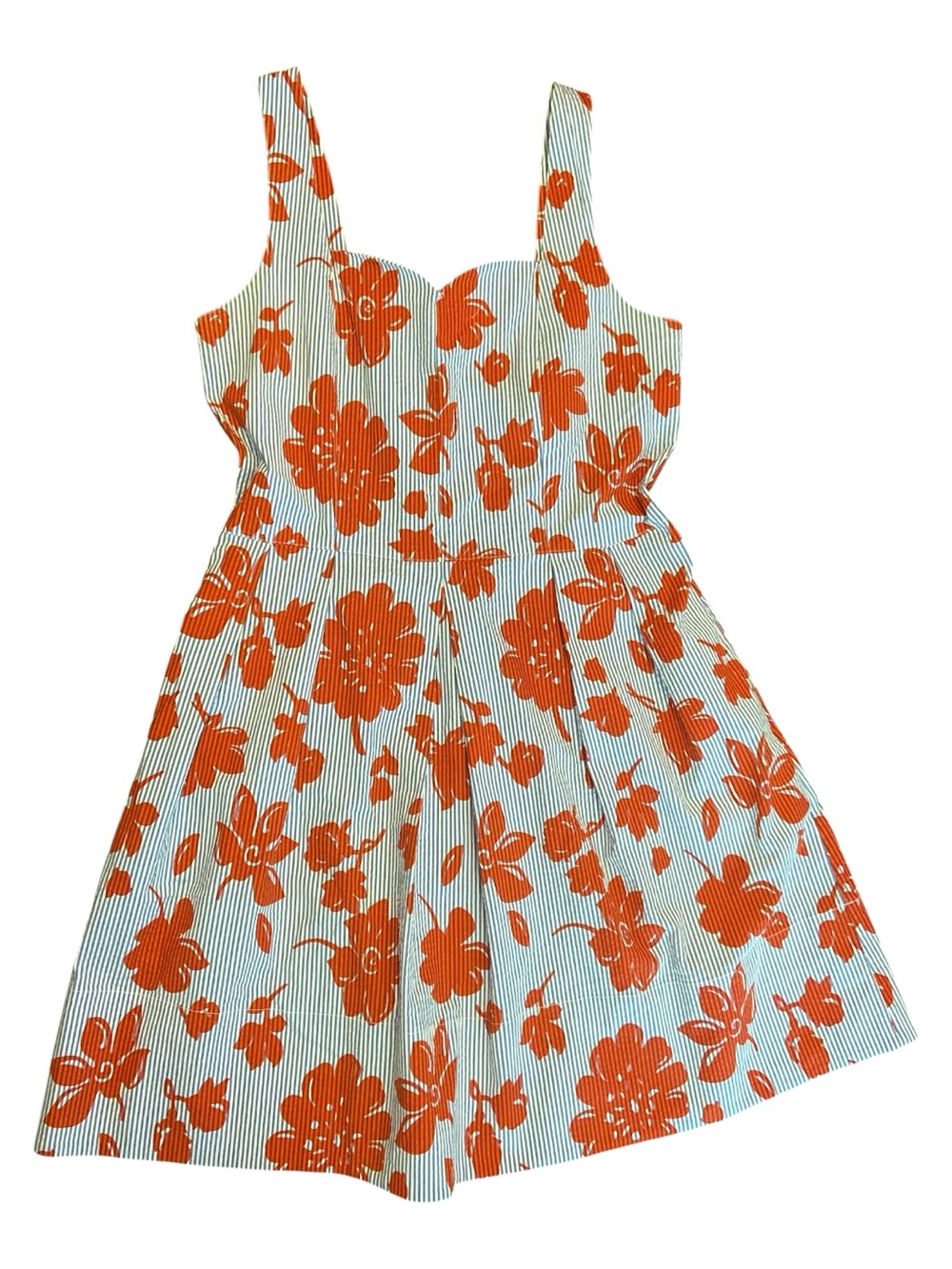 Draper James Red Floral Stripe Sundress 8 Flawed - Picture 1 of 8